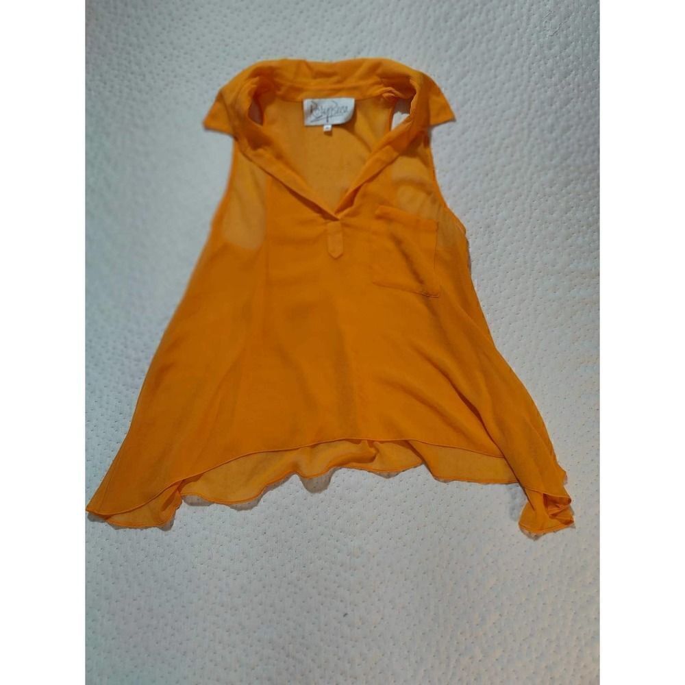 RORY BECA SIZE SMALL YELLOW WOMENS SLEEVELESS GEORGETTE BLOUSE S